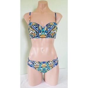 Bar III On the Monarchy underwire two piece bikini swimsuit set size XS
